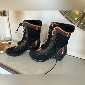 J-41 Pacific Women Size 8.5 Faux Fur Lined Suede Urban Hiking Fashion Boots